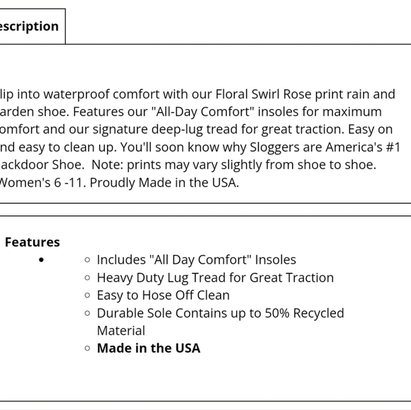 Sloggers Womens Swirl ROSE SHOES Gardening Waterproof New! Sz.10 - Picture 10 of 12